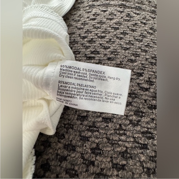 🆕 Frankie's Bikinis Rory Modal Rib Sleep Pants Seashell White size Small SO SOFT - Picture 8 of 13